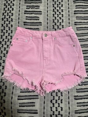 Love Tree Denim Pink Frayed Hem Shorts Size Small Like New